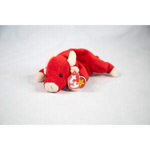 Ty Snort The Red Bull 1995 Beanie Baby Plush style 4002